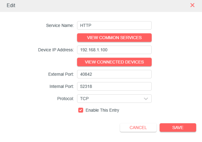 Port forwarding