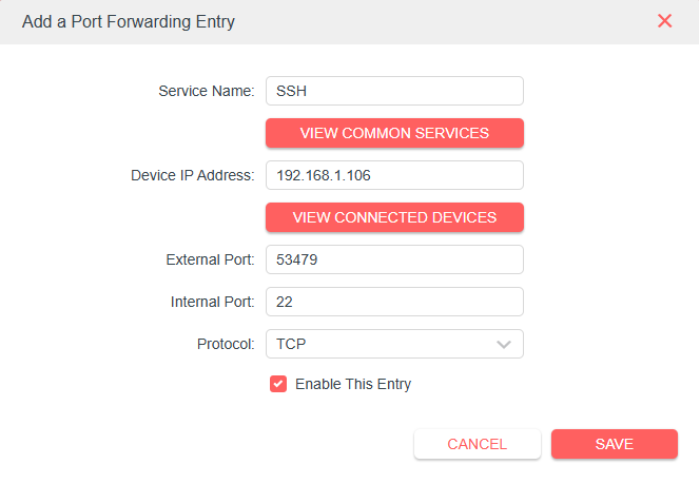 Port forwarding